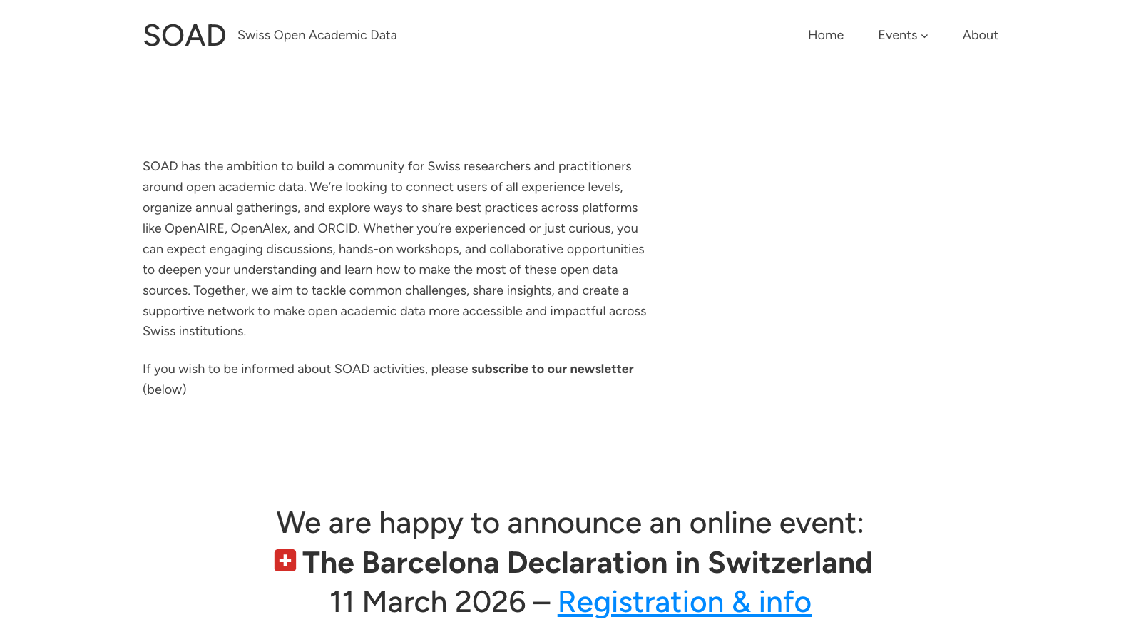 Swiss Open Academic Data website