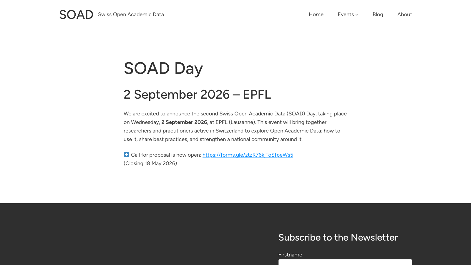 SOAD Day 2026 event page on the SOAD website