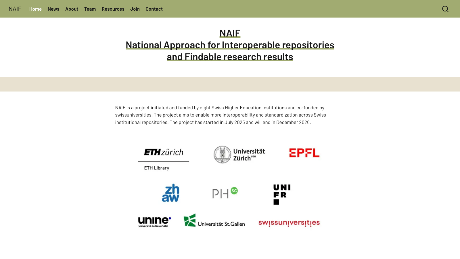 NAIF project website homepage